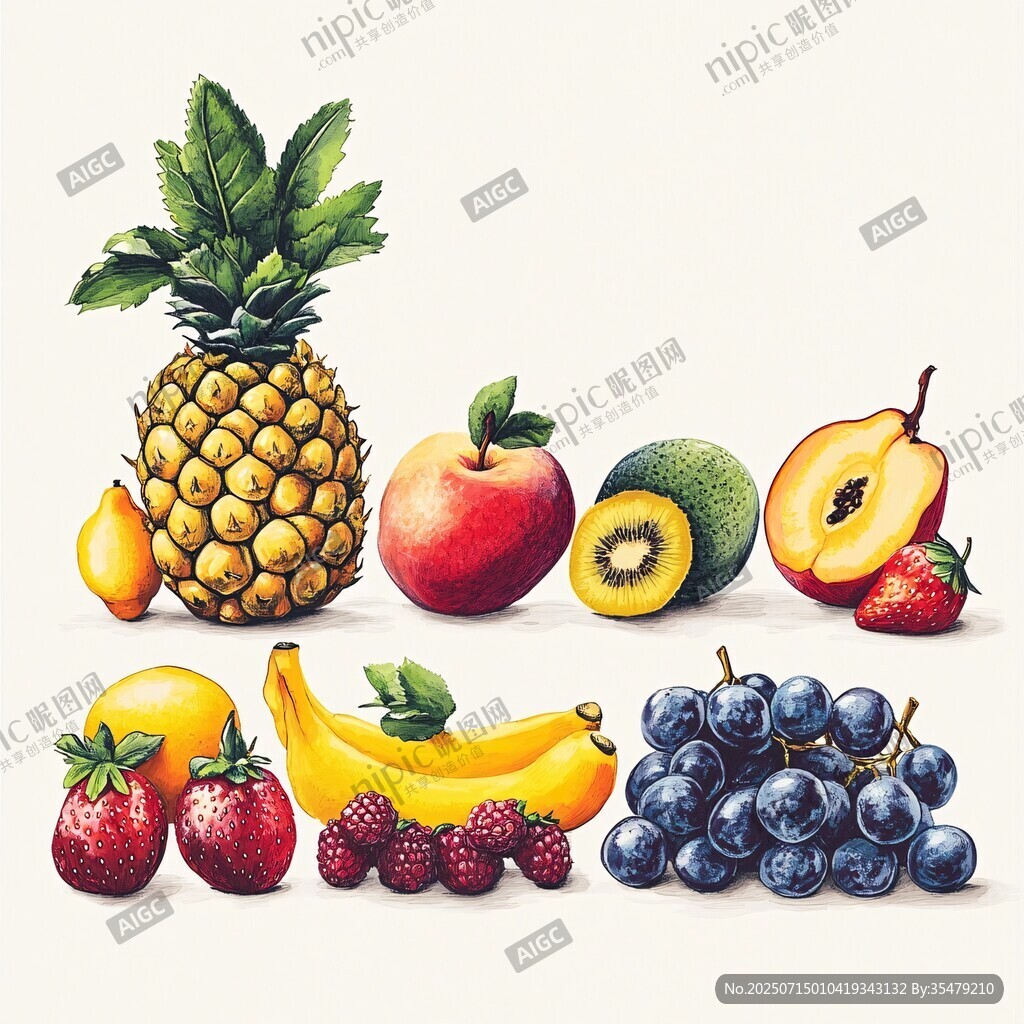 繽紛水果插畫