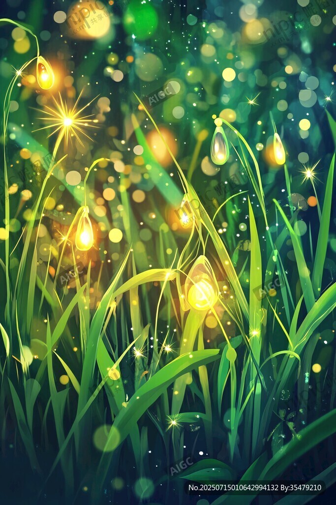 夢(mèng)幻熒光草間的微光世界