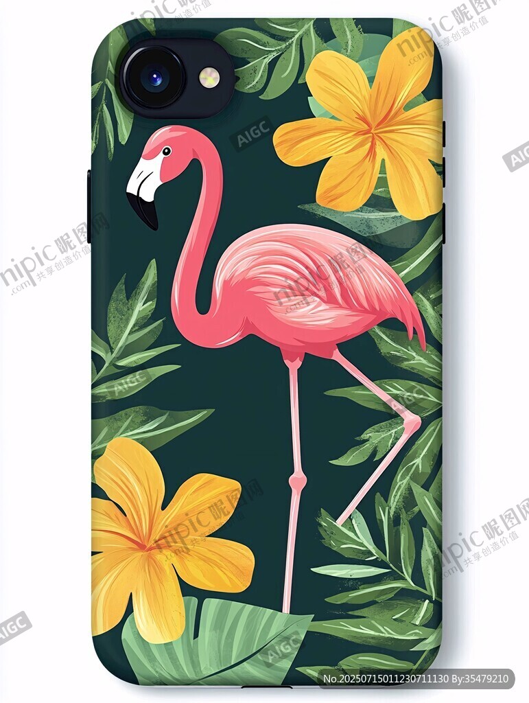 火烈鳥(niǎo)花卉手機(jī)殼圖案