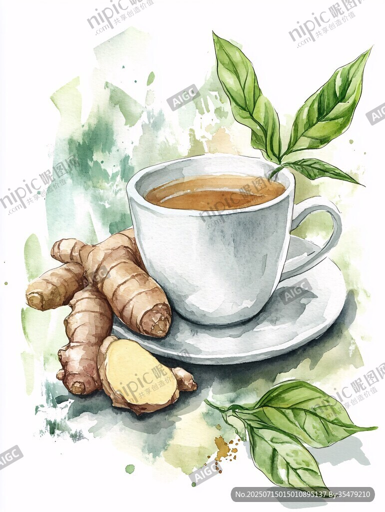 姜茶插畫 清新自然的茶飲風(fēng)