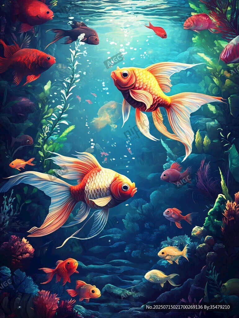 夢幻金魚的海底繽紛世界