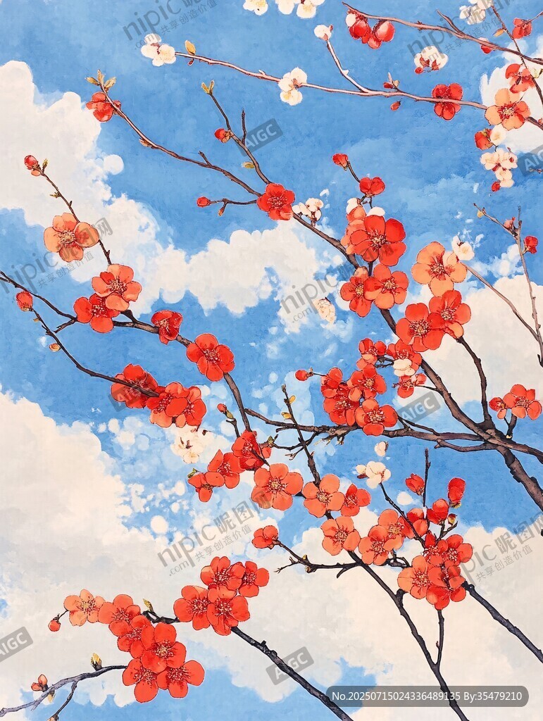 藍(lán)天繁花 春日爛漫景致