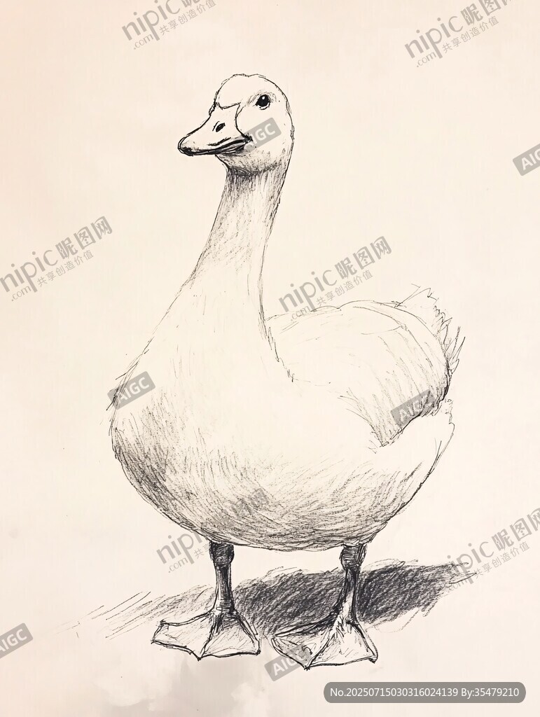 素描白鵝