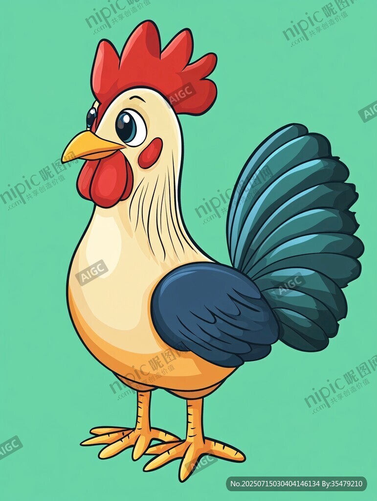 卡通公雞插畫