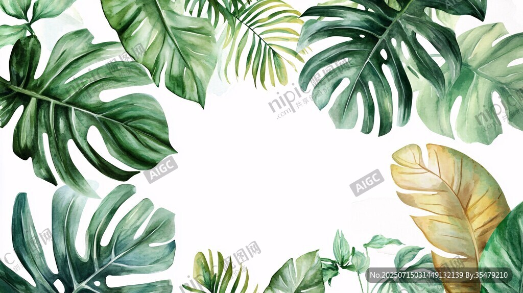 熱帶植物環(huán)繞的清新畫面