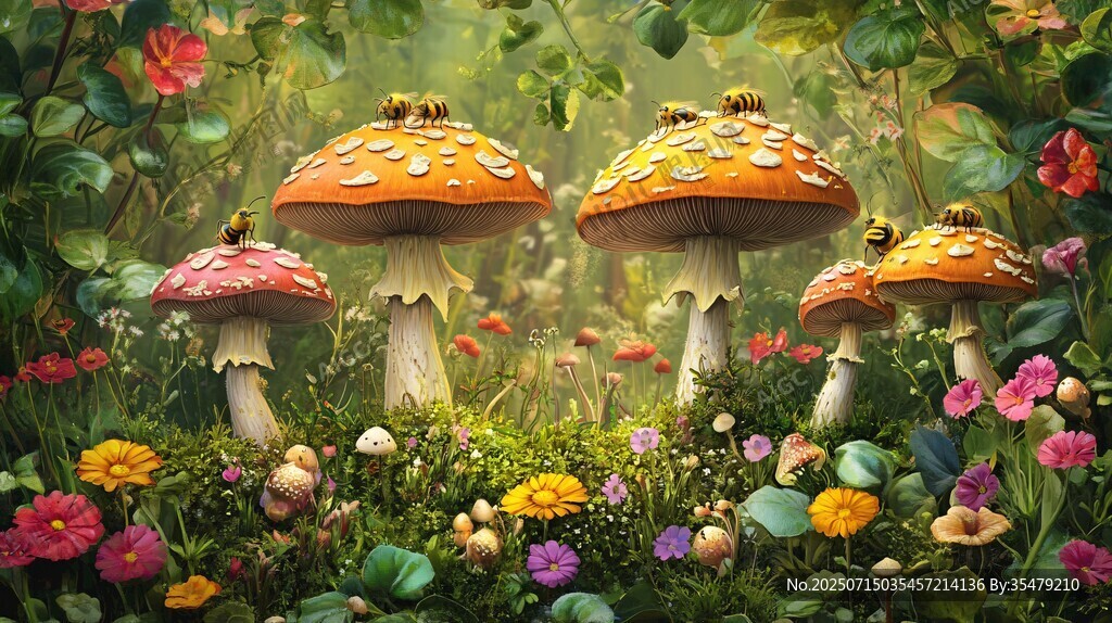 夢幻蘑菇森林奇幻景象