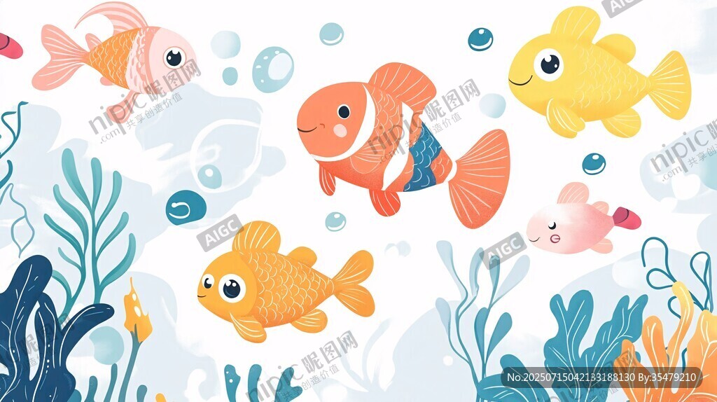 海底萌魚暢游圖