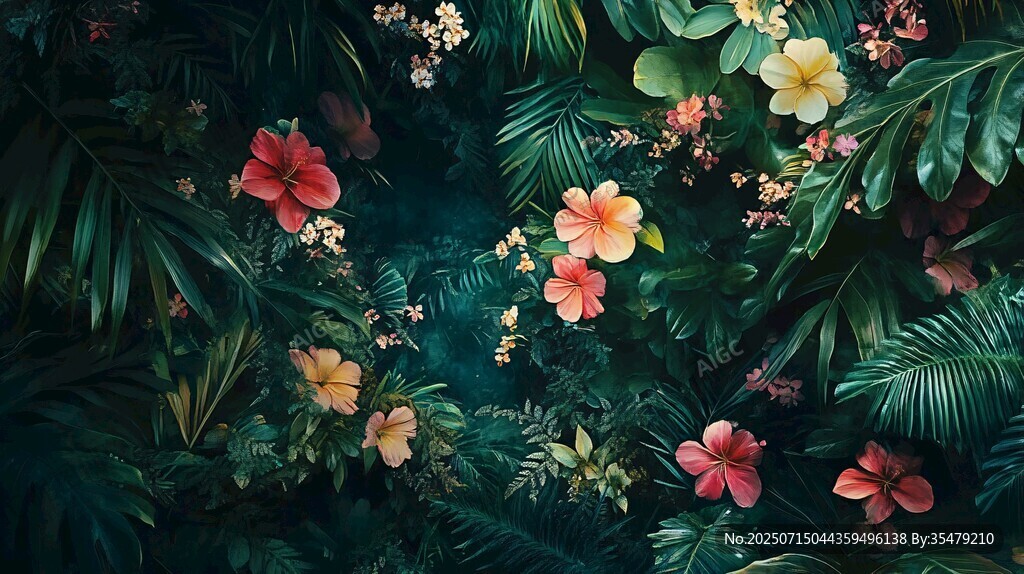 熱帶花卉綠植美麗景致