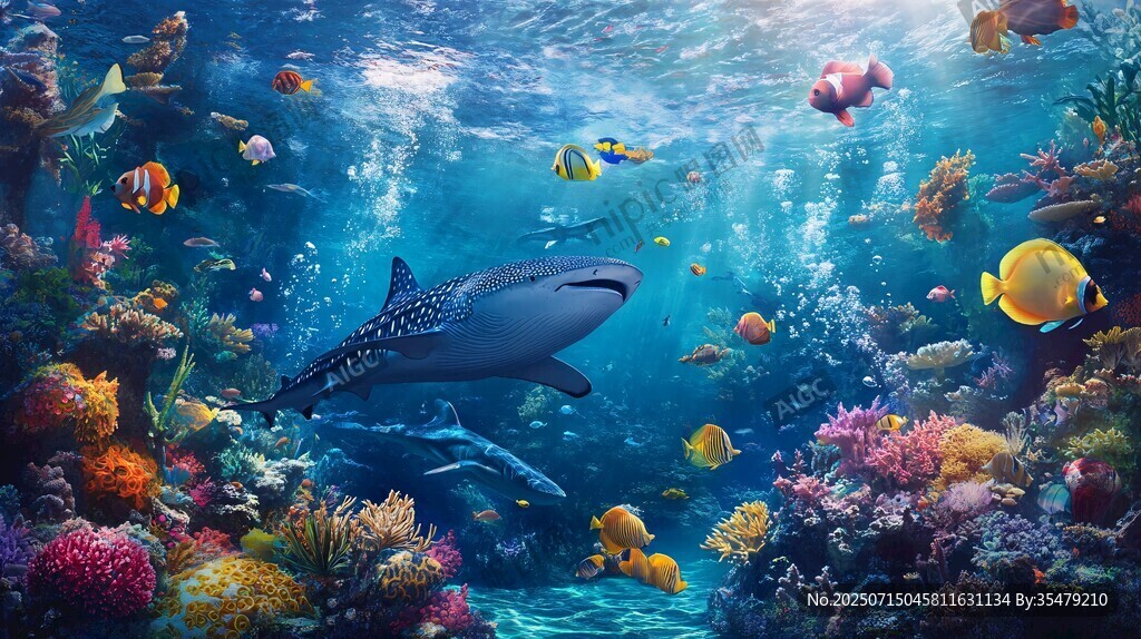 夢(mèng)幻海底世界 鯊魚與群魚