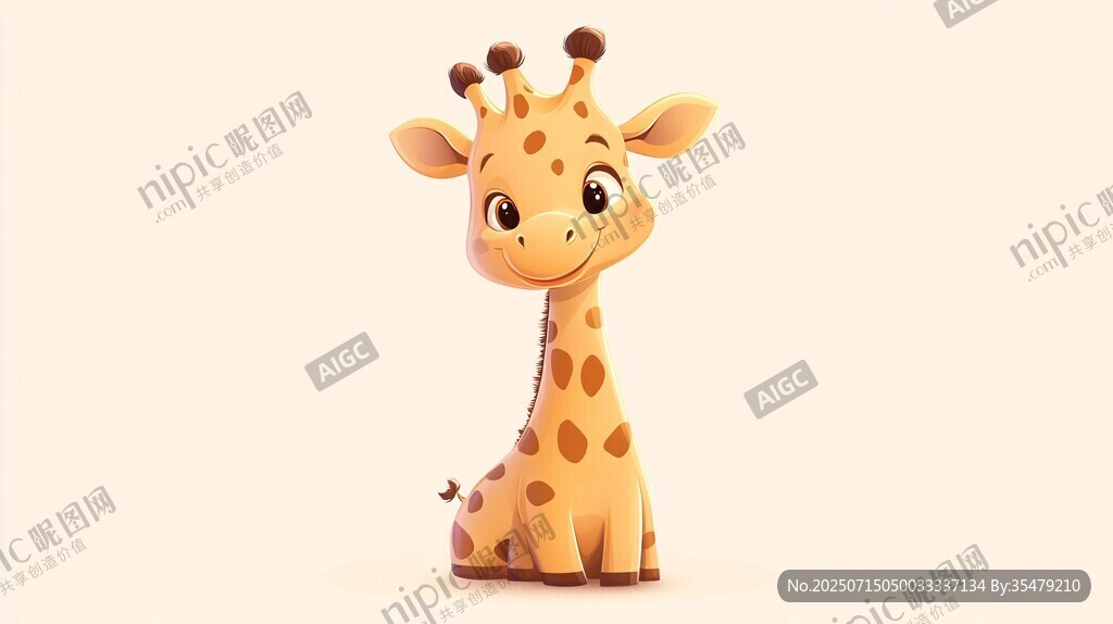可愛(ài)卡通長(zhǎng)頸鹿形象展示