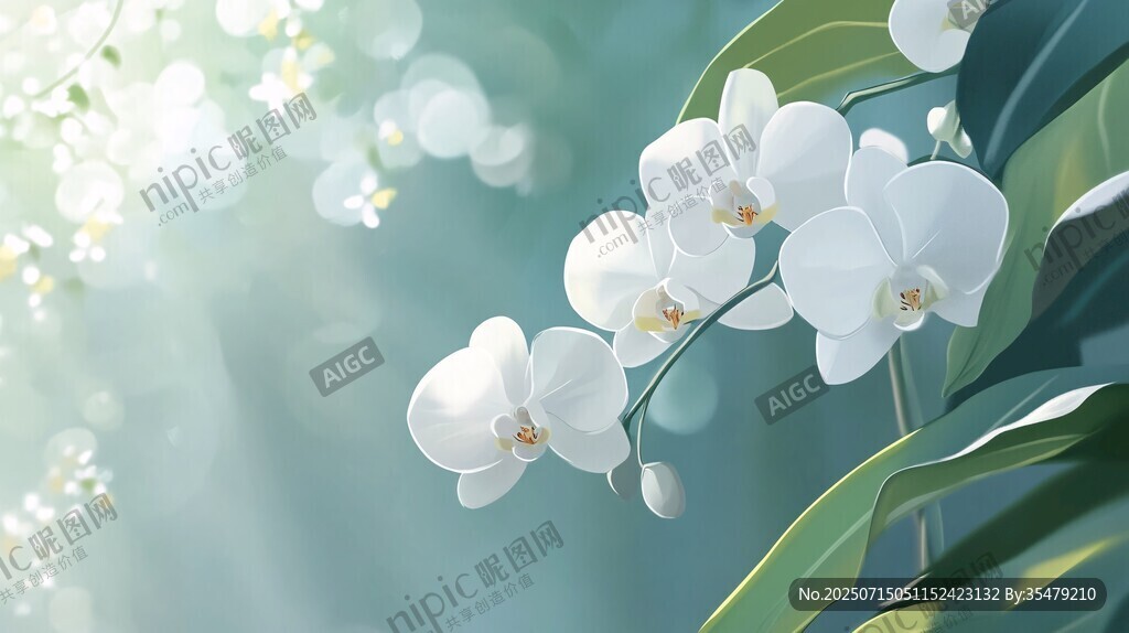 夢(mèng)幻白蘭花綻放于光影間