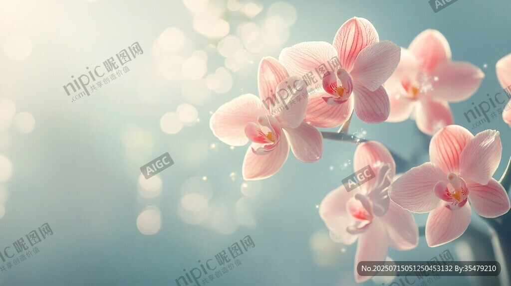 夢幻粉色蘭花清新綻放