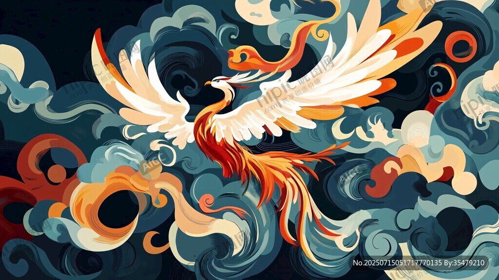 鳳凰翱翔于云間