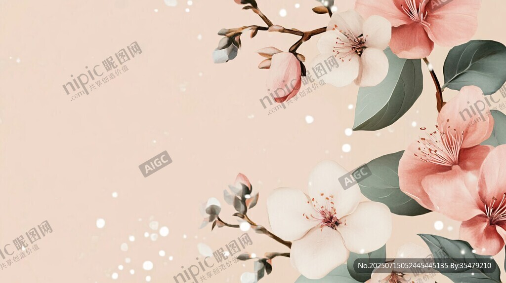 粉色花卉背景圖