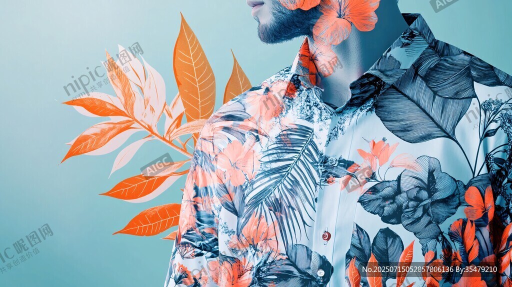 花卉印花襯衫男士時尚風采