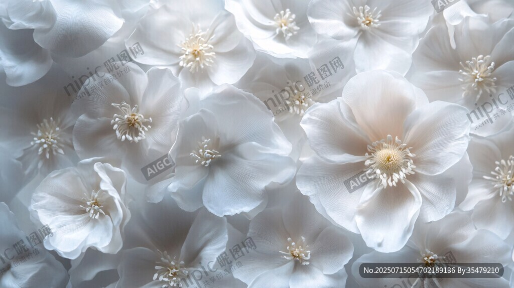 素雅白花朵朵綻放
