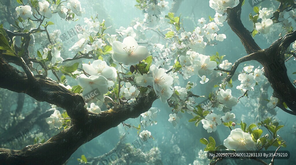 夢幻白花樹 春日浪漫景致