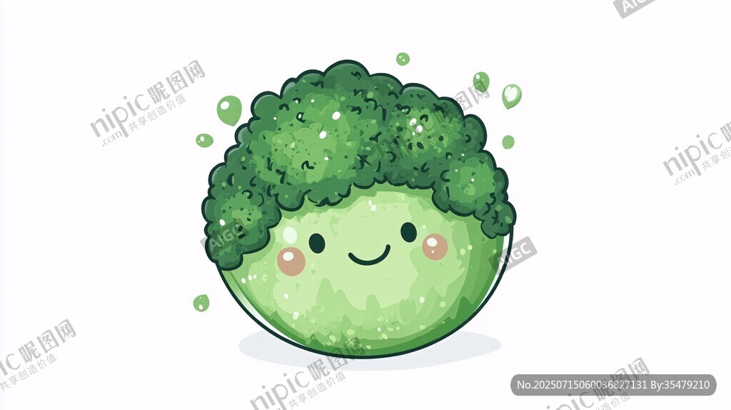 可愛西蘭花卡通形象