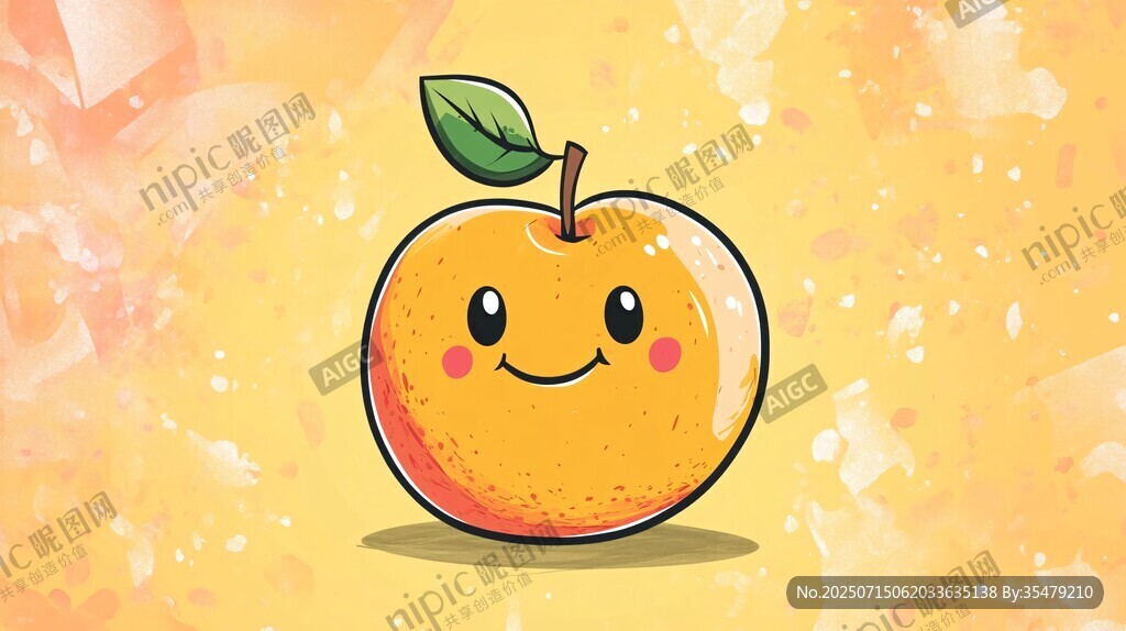 可愛(ài)笑臉橙子卡通插畫(huà)