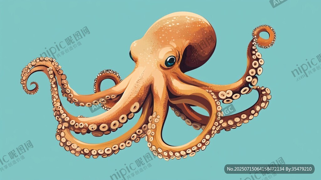可愛章魚插畫