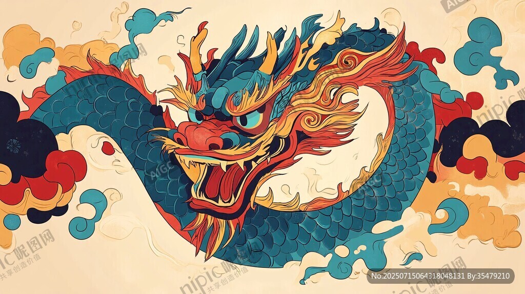 中式祥龍圖