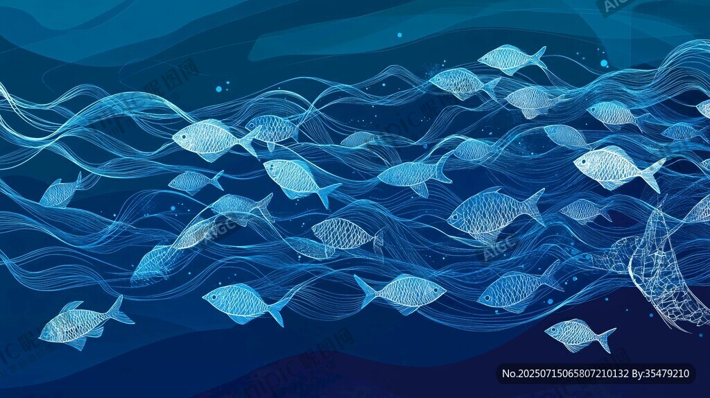 海洋中游動(dòng)的群魚景象