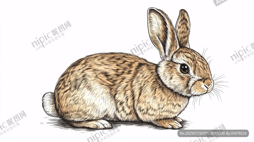 可愛野兔插畫