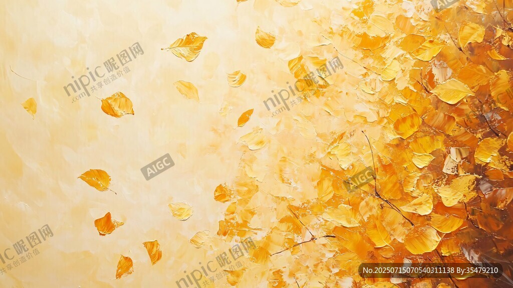 金秋落葉紛飛唯美景象