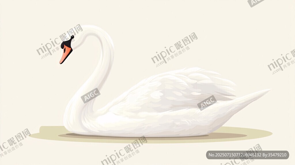 優(yōu)雅白鵝插畫