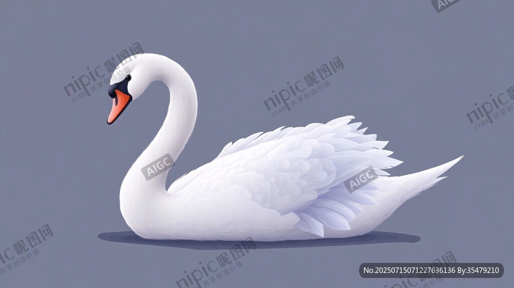優(yōu)雅白鵝插畫