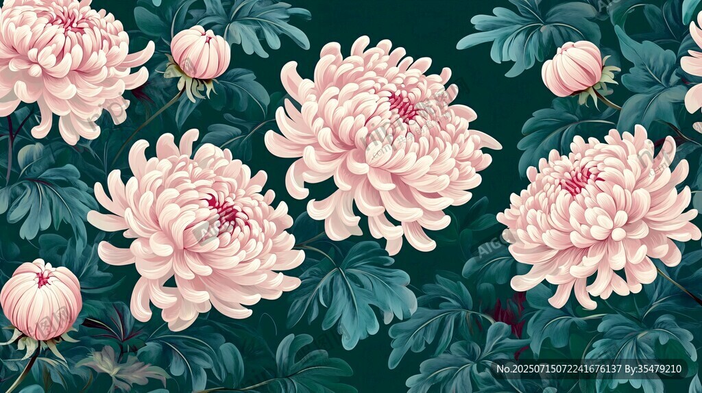 粉色牡丹花卉圖案背景