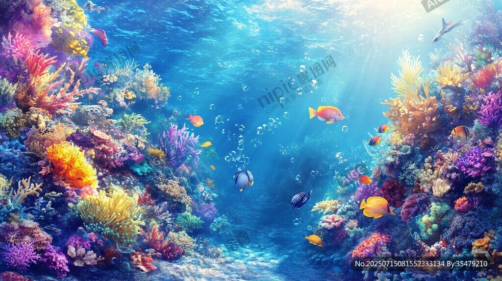 夢幻海底世界 多彩珊瑚魚群