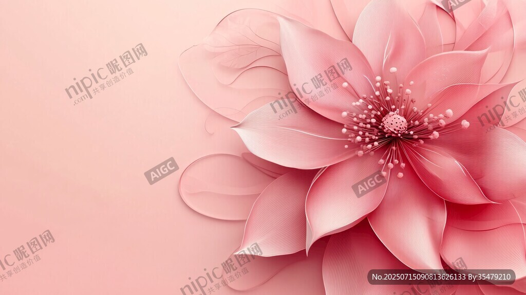 夢幻粉色花朵唯美背景圖