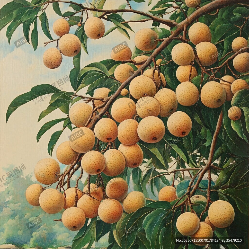 枝頭累累龍眼果實(shí)飽滿