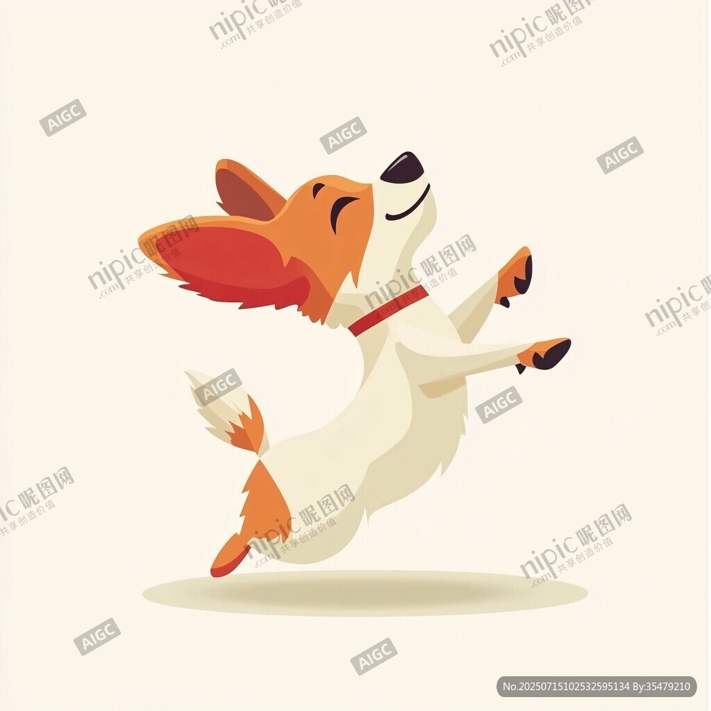 跳躍的快樂柯基犬