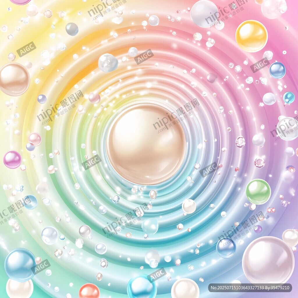 夢幻彩色珍珠漩渦背景