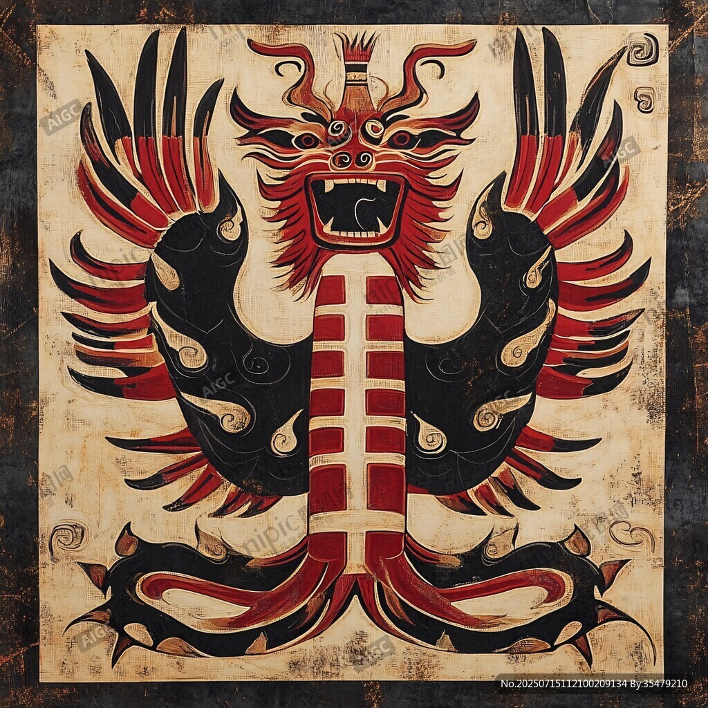 中式傳統(tǒng)神獸圖騰紋飾