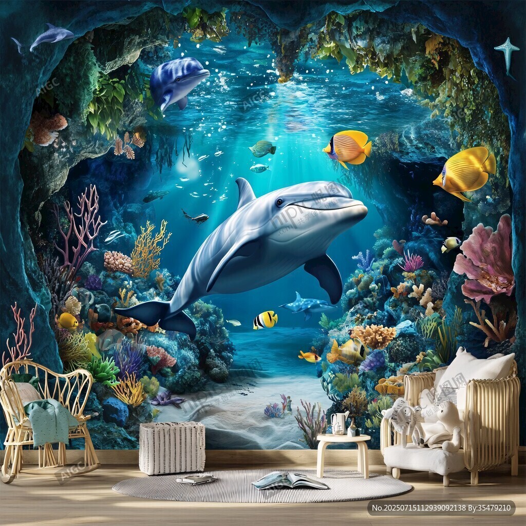 夢幻海底世界墻繪場景