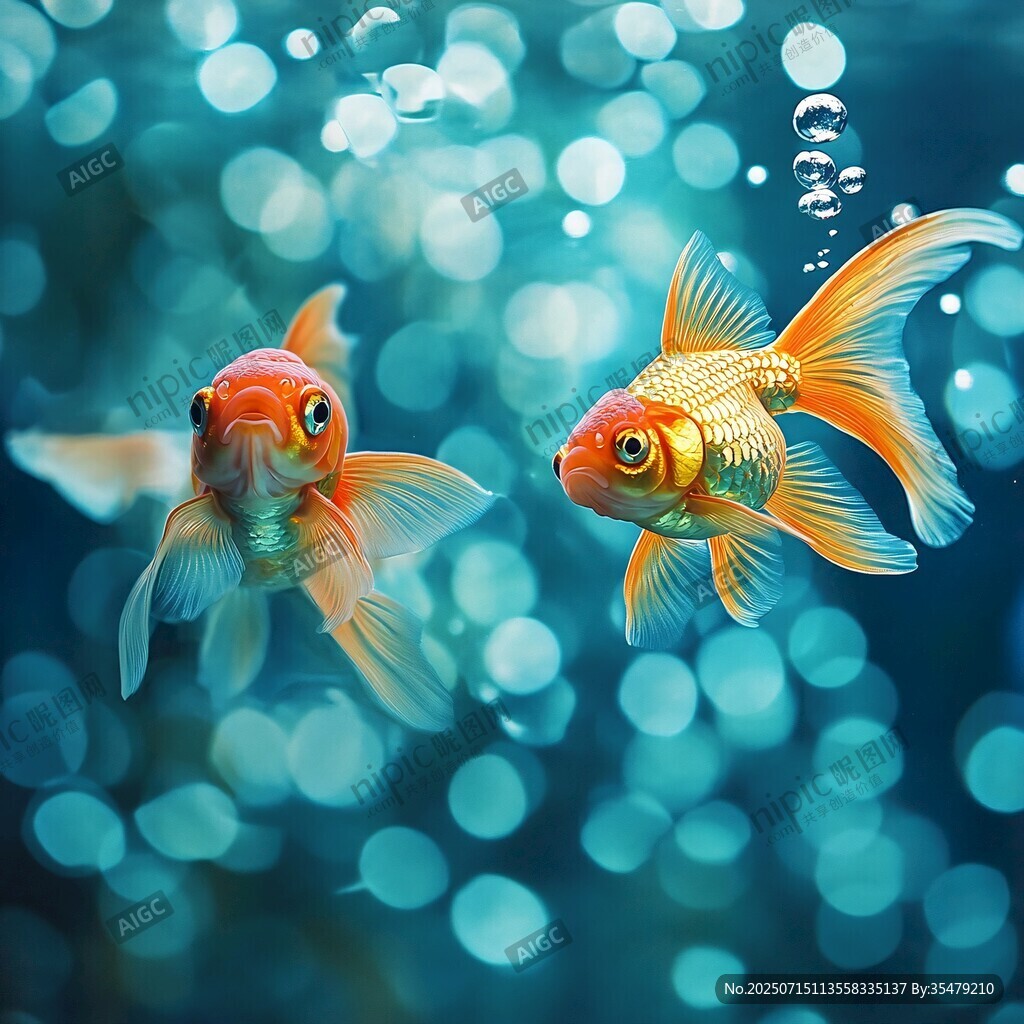 雙金魚悠游于夢(mèng)幻水世界