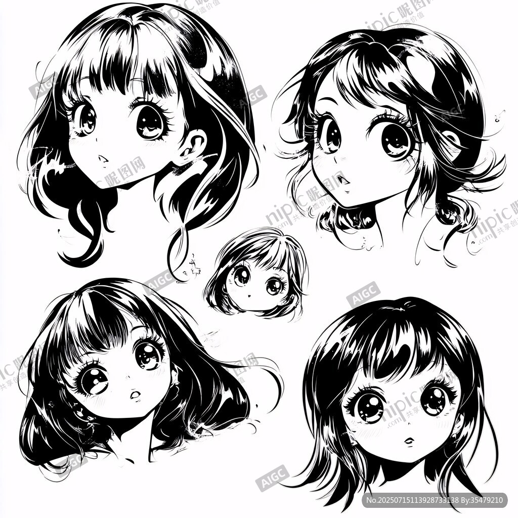 日系動漫少女發(fā)型設(shè)計(jì)圖