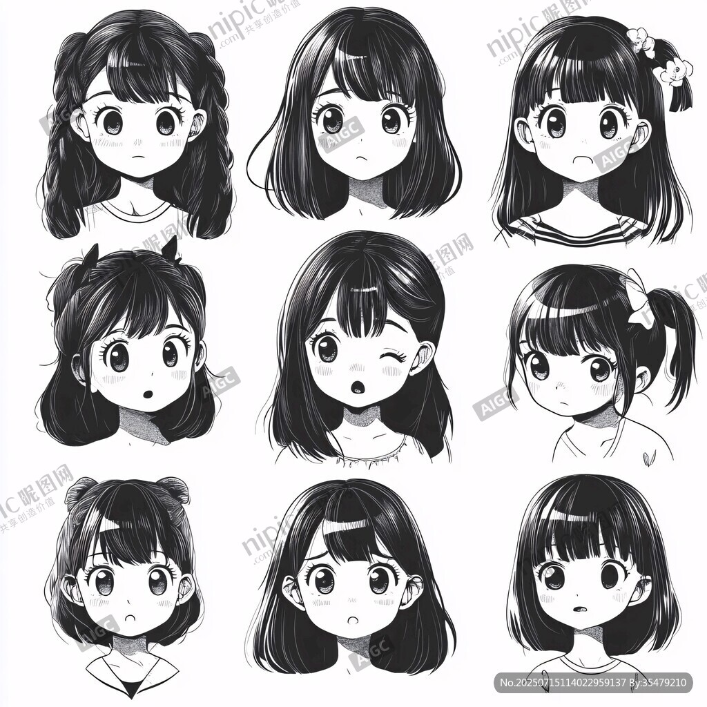 卡通少女頭像集合