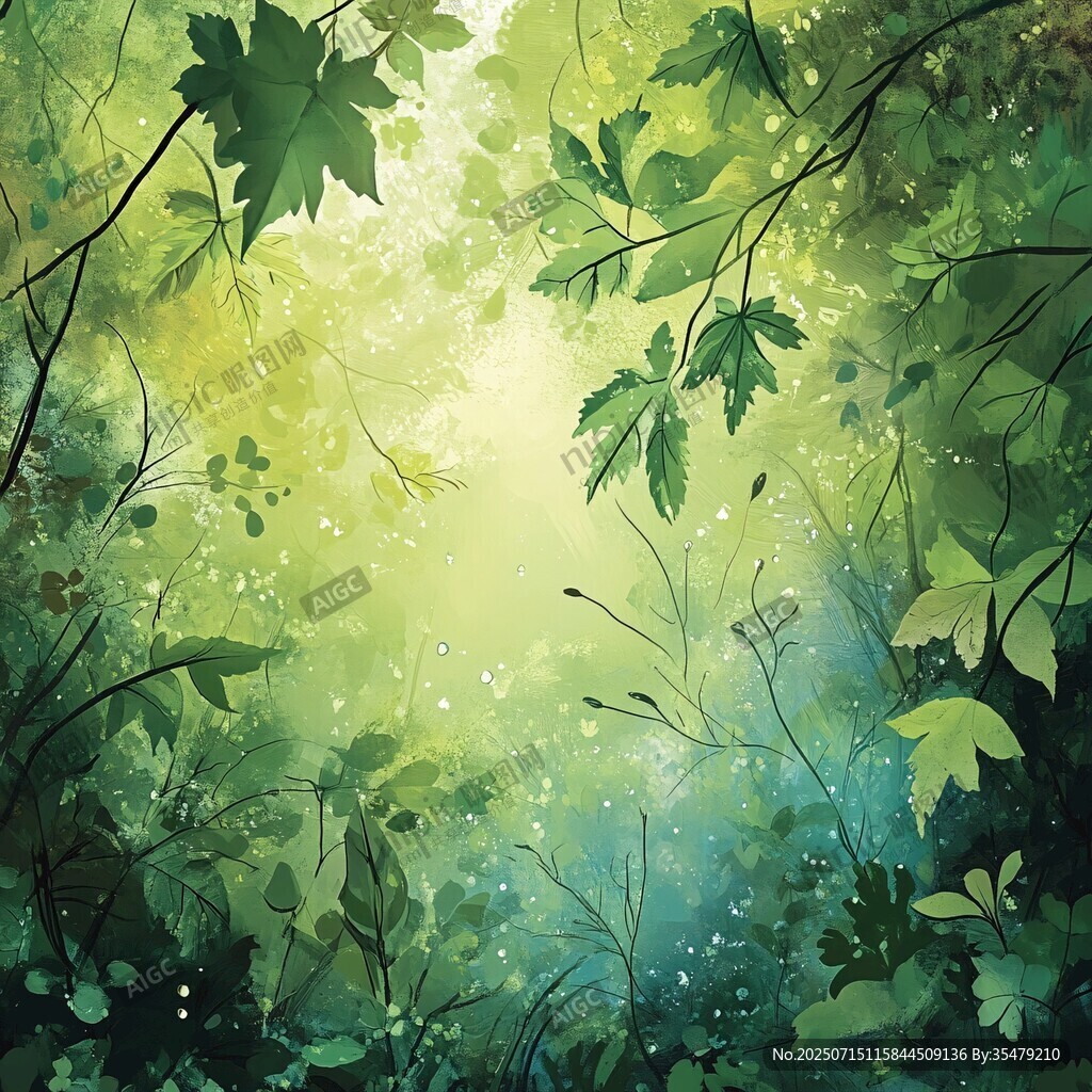 夢幻森林中的光影綠意