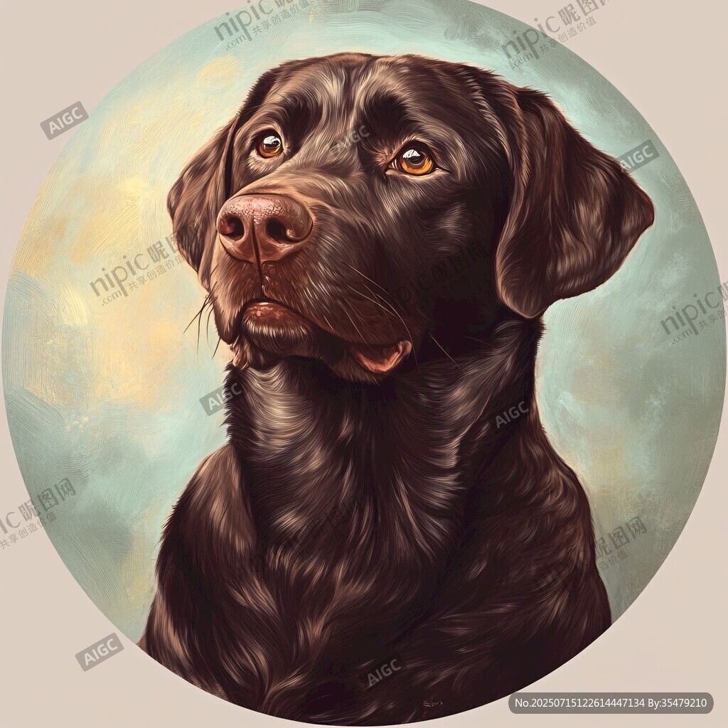 黑拉布拉多犬的藝術(shù)肖像