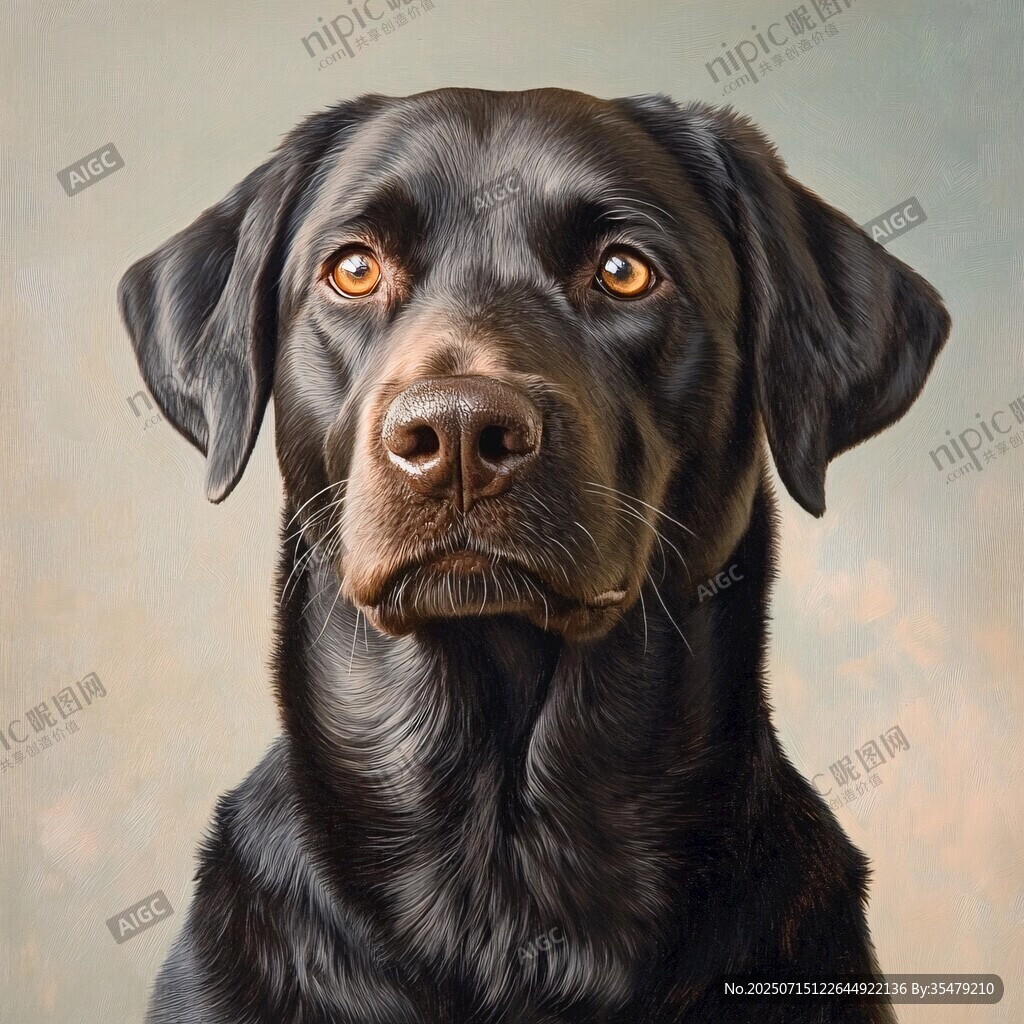 黑色拉布拉多犬的特寫肖像