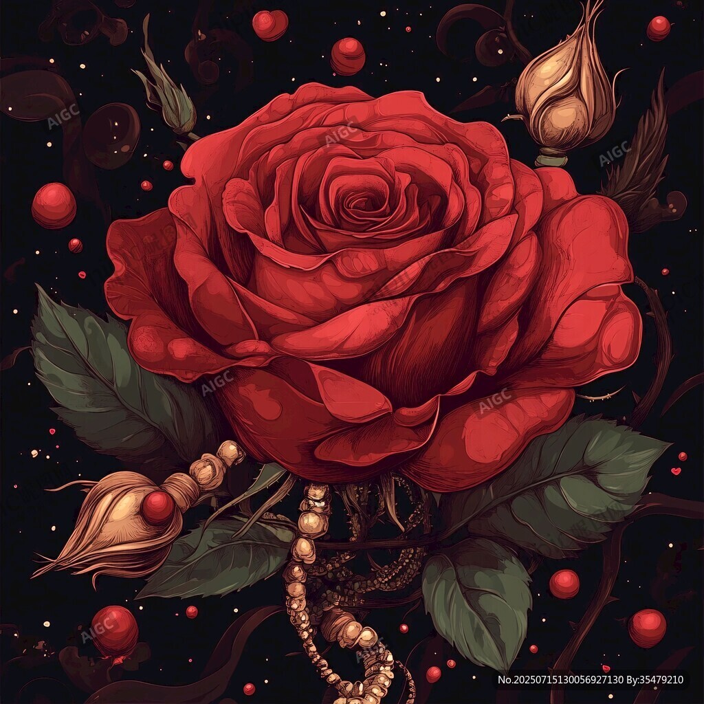 神秘紅玫瑰與珠寶的夢幻組合