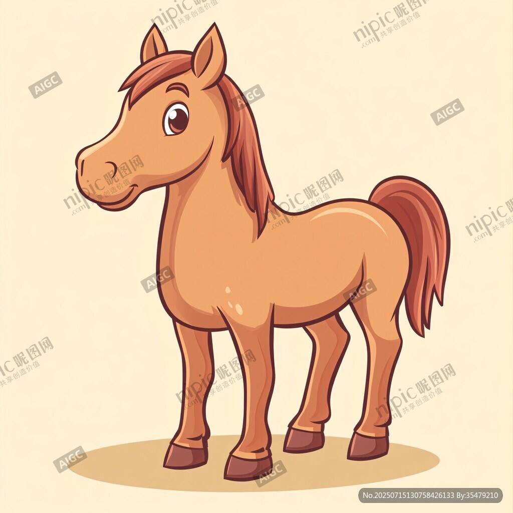 可愛卡通小馬形象展示