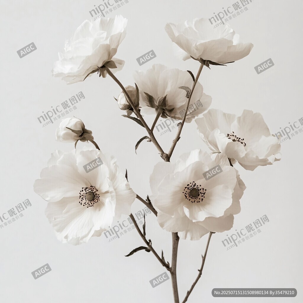 白色花卉特寫(xiě)