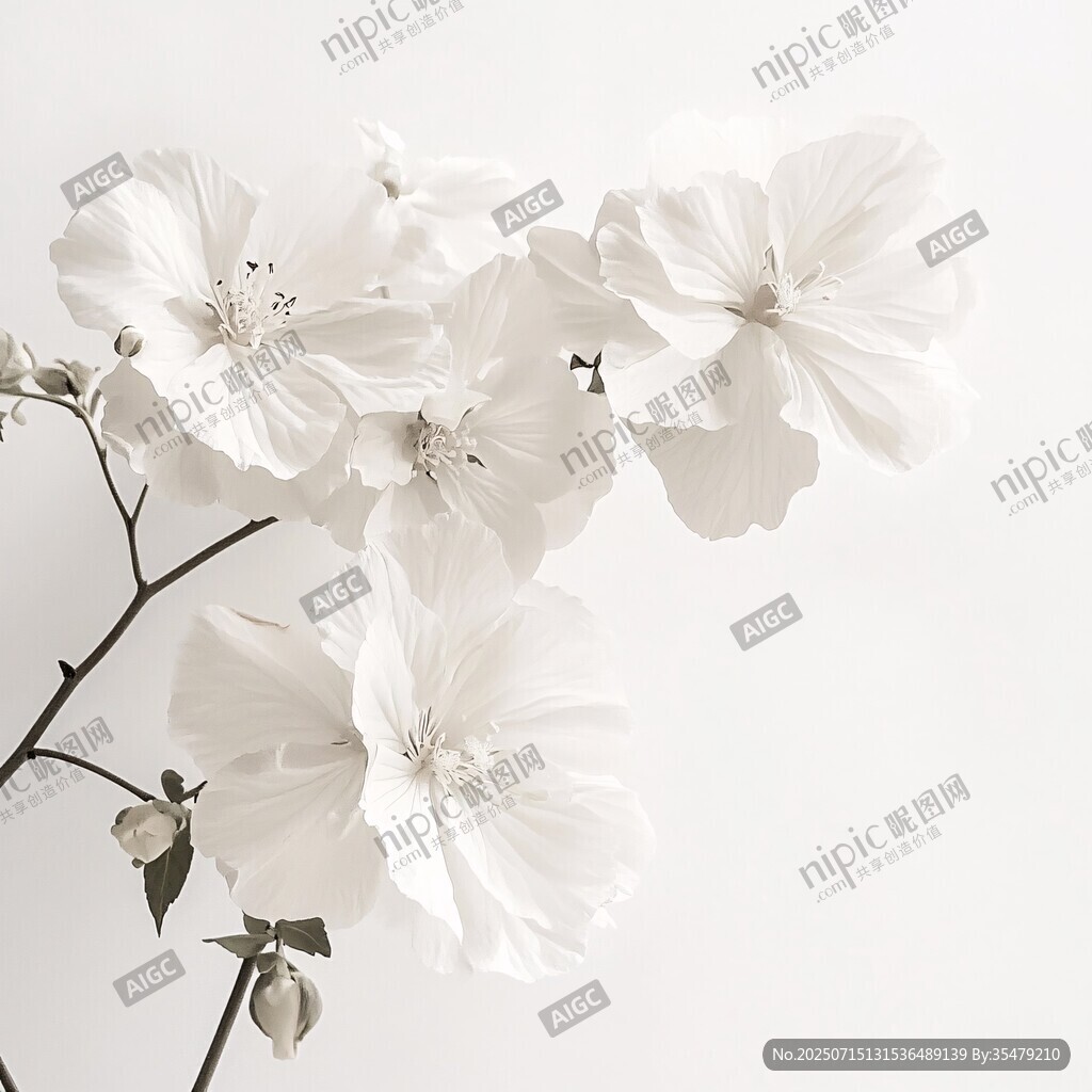 白色花卉特寫