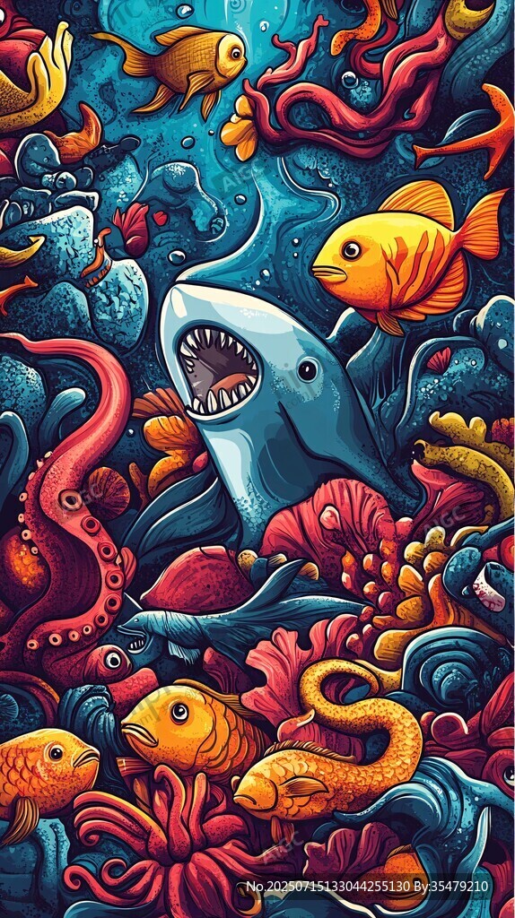 奇幻海底世界的多彩生物
