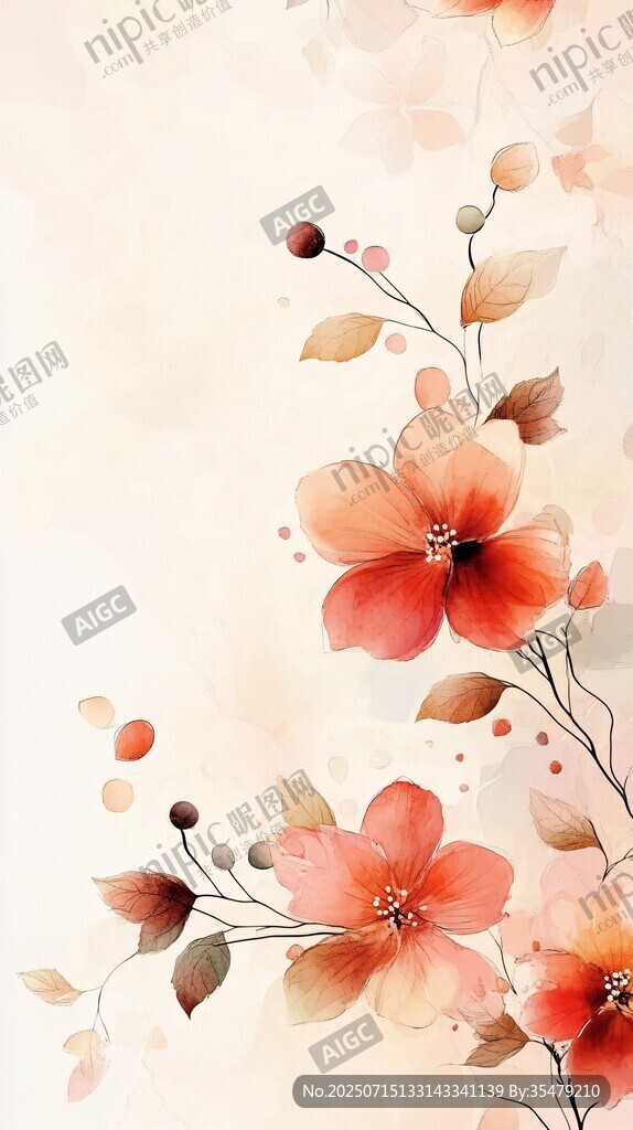 水彩風(fēng)花卉背景圖